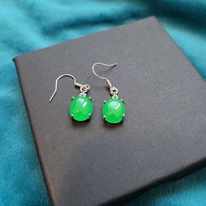 Green jade earrings